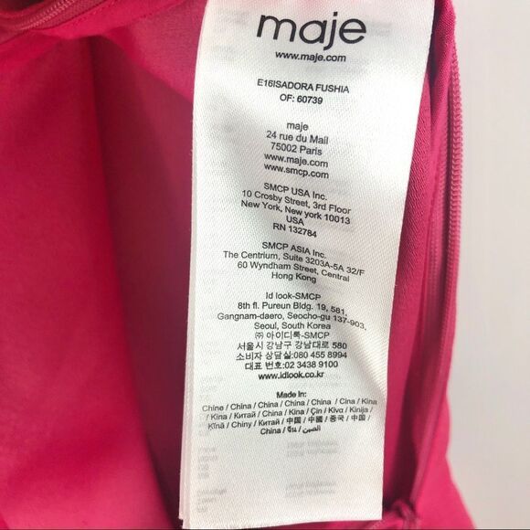 NEW Maje Paris Isadora Fuschia Bloomers Chemise Barbiecore Lace Trim Romper XS/0 - Picture 9 of 11